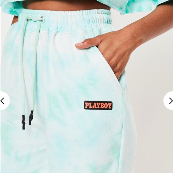Playboy Mint Tie Dye Elasticated Shorts - Picture 3 of 5
